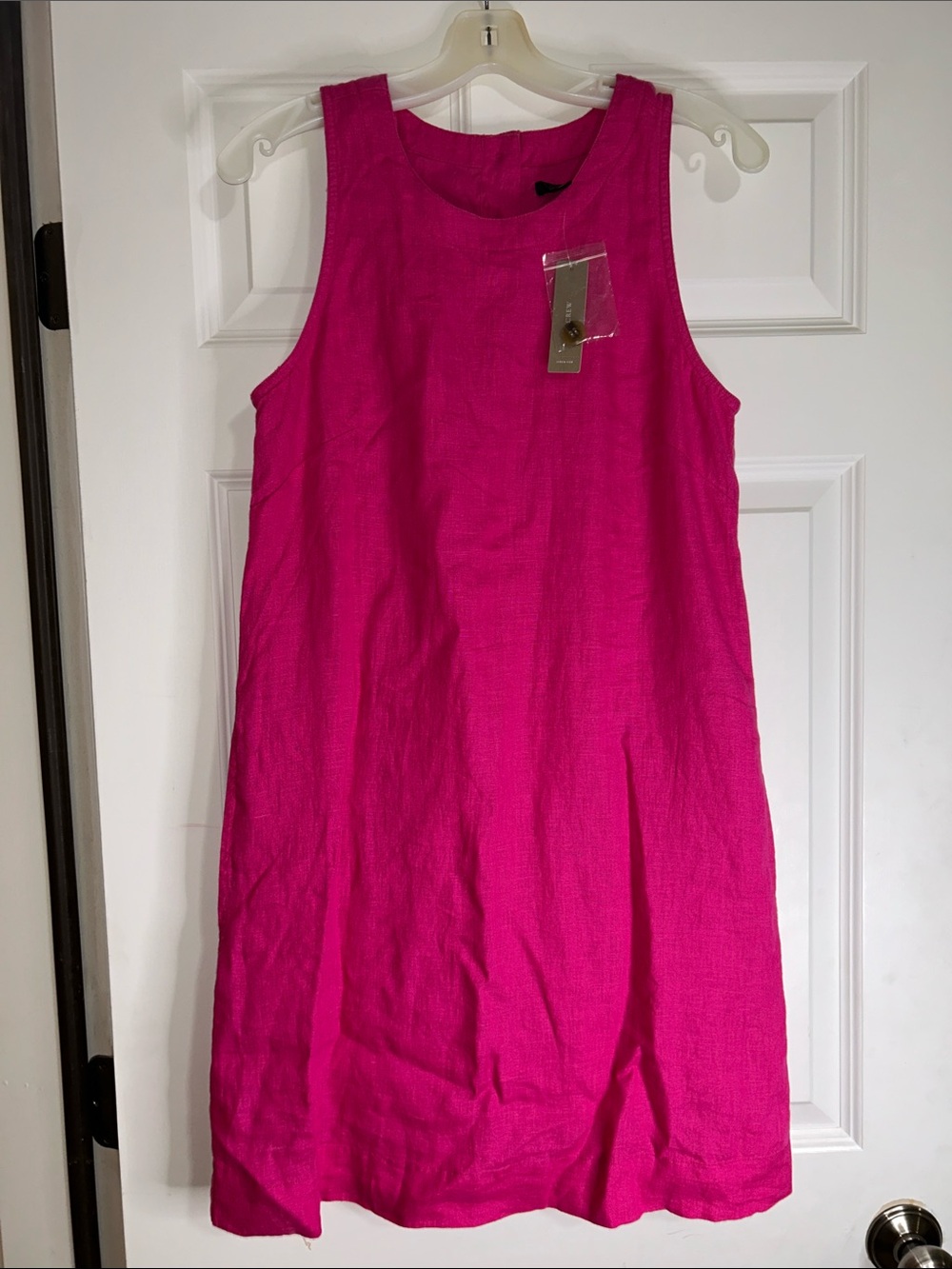 J. Crew  Pink Sleeveless linen Shift Dress